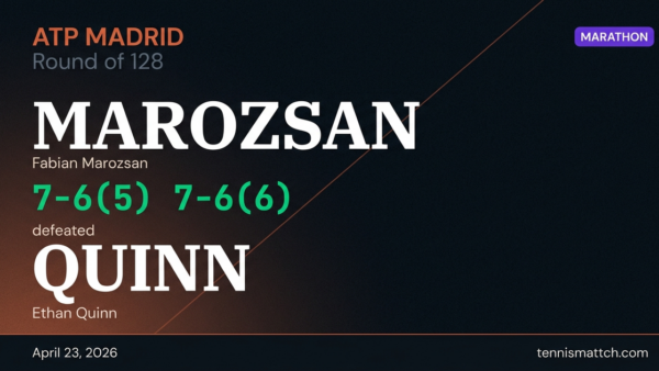 Fabian Marozsan vs Ethan Quinn — Madrid 2026