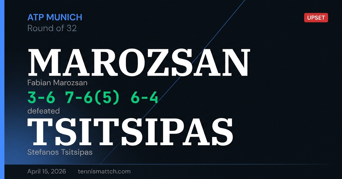 Fabian Marozsan vs Stefanos Tsitsipas — Munich 2026