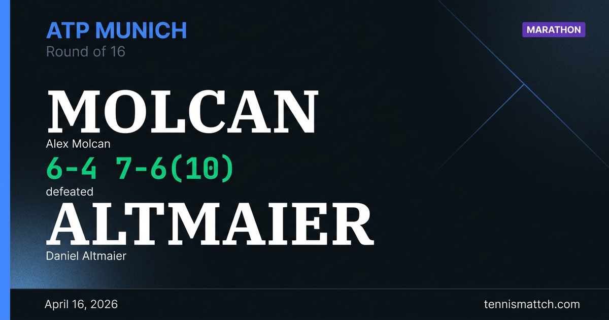 Alex Molcan vs Daniel Altmaier — Munich 2026