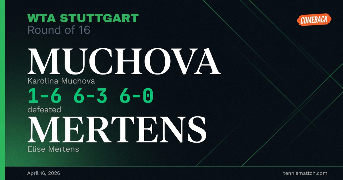 Karolina Muchova vs Elise Mertens — Stuttgart 2026