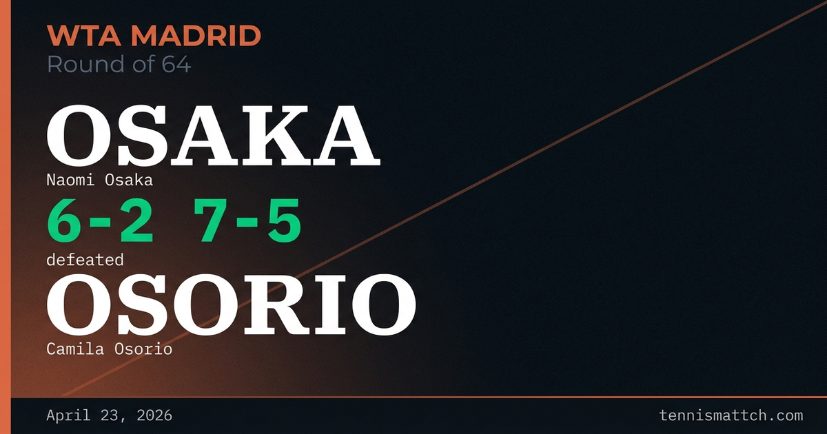 Naomi Osaka vs Camila Osorio — Madrid 2026