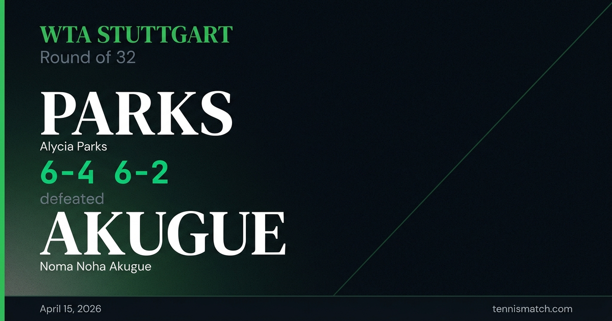 Alycia Parks vs Noma Noha Akugue — Stuttgart 2026