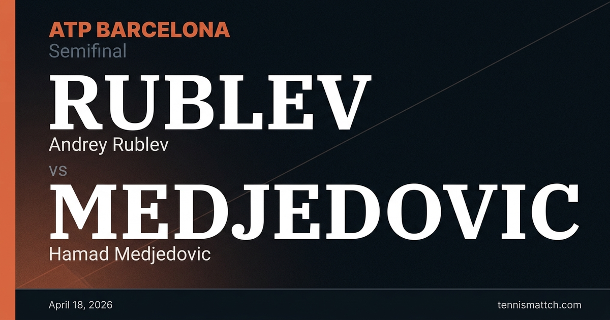 Andrey Rublev vs Hamad Medjedovic — Barcelona 2026 Preview