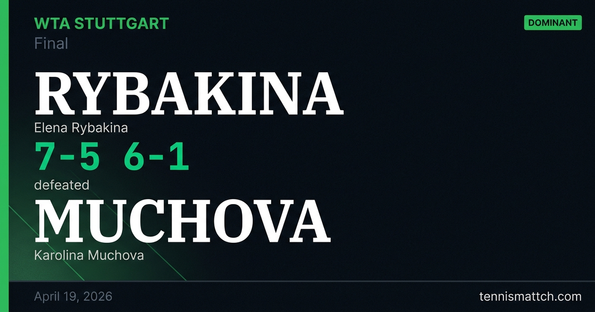 Elena Rybakina vs Karolina Muchova — Stuttgart 2026