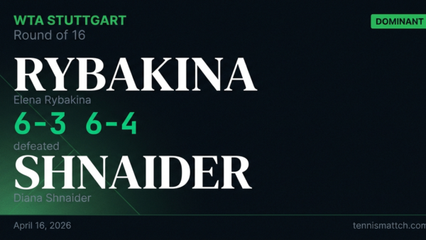 Elena Rybakina vs Diana Shnaider — Stuttgart 2026