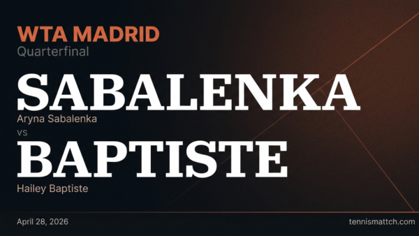 Aryna Sabalenka vs Hailey Baptiste — Madrid 2026 Preview