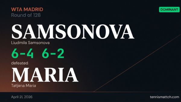 Liudmila Samsonova vs Tatjana Maria — Madrid 2026
