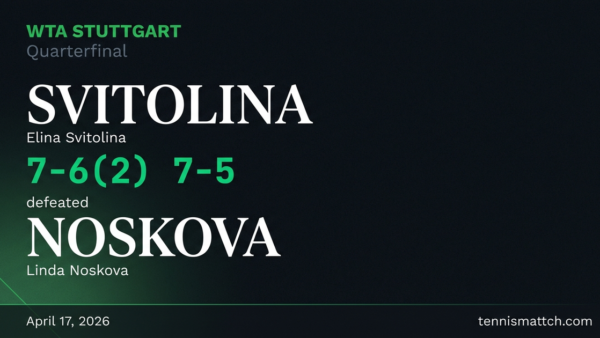 Elina Svitolina vs Linda Noskova — Stuttgart 2026