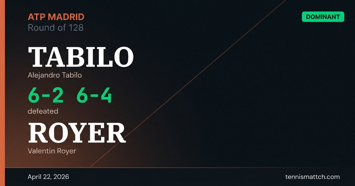 Alejandro Tabilo vs Valentin Royer — Madrid 2026