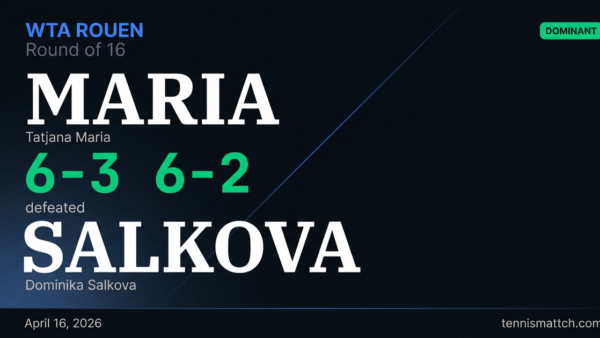 Tatjana Maria vs Dominika Salkova — Rouen 2026