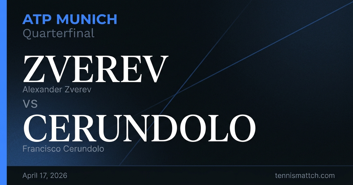 Alexander Zverev vs Francisco Cerundolo — Munich 2026 Preview