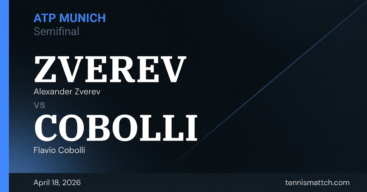 Alexander Zverev vs Flavio Cobolli — Munich 2026 Preview