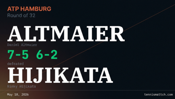 Daniel Altmaier vs Rinky Hijikata — Hamburg 2026
