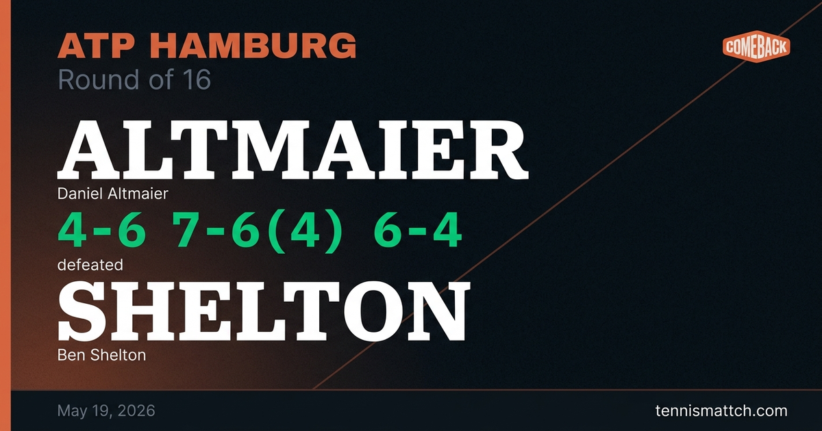 Daniel Altmaier vs Ben Shelton — Hamburg 2026
