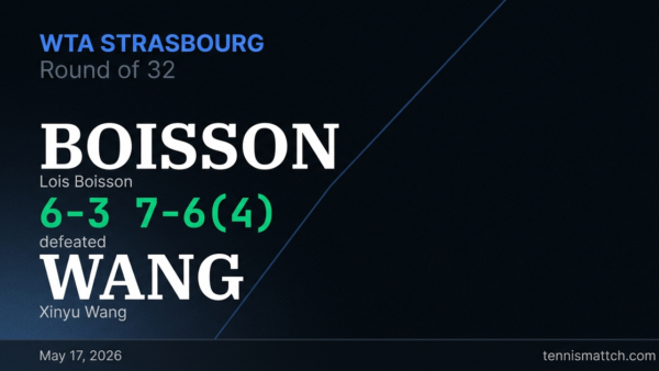 Lois Boisson vs Xinyu Wang — Strasbourg 2026