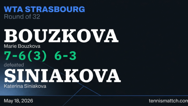 Marie Bouzkova vs Katerina Siniakova — Strasbourg 2026