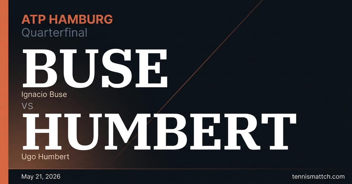 Ignacio Buse vs Ugo Humbert — Hamburg 2026 Preview