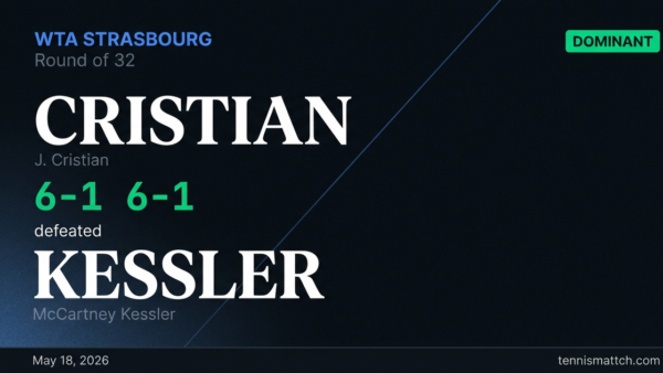 J. Cristian vs McCartney Kessler — Strasbourg 2026