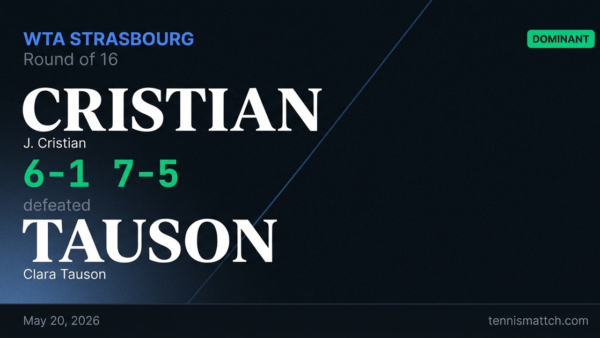J. Cristian vs Clara Tauson — Strasbourg 2026