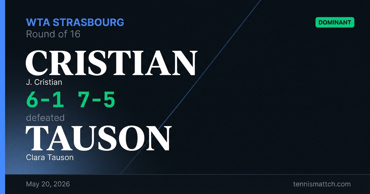 J. Cristian vs Clara Tauson — Strasbourg 2026