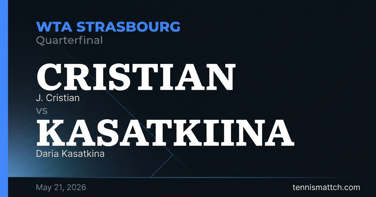J. Cristian vs Daria Kasatkina — Strasbourg 2026 Preview