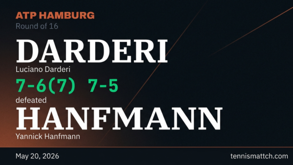 Luciano Darderi vs Yannick Hanfmann — Hamburg 2026