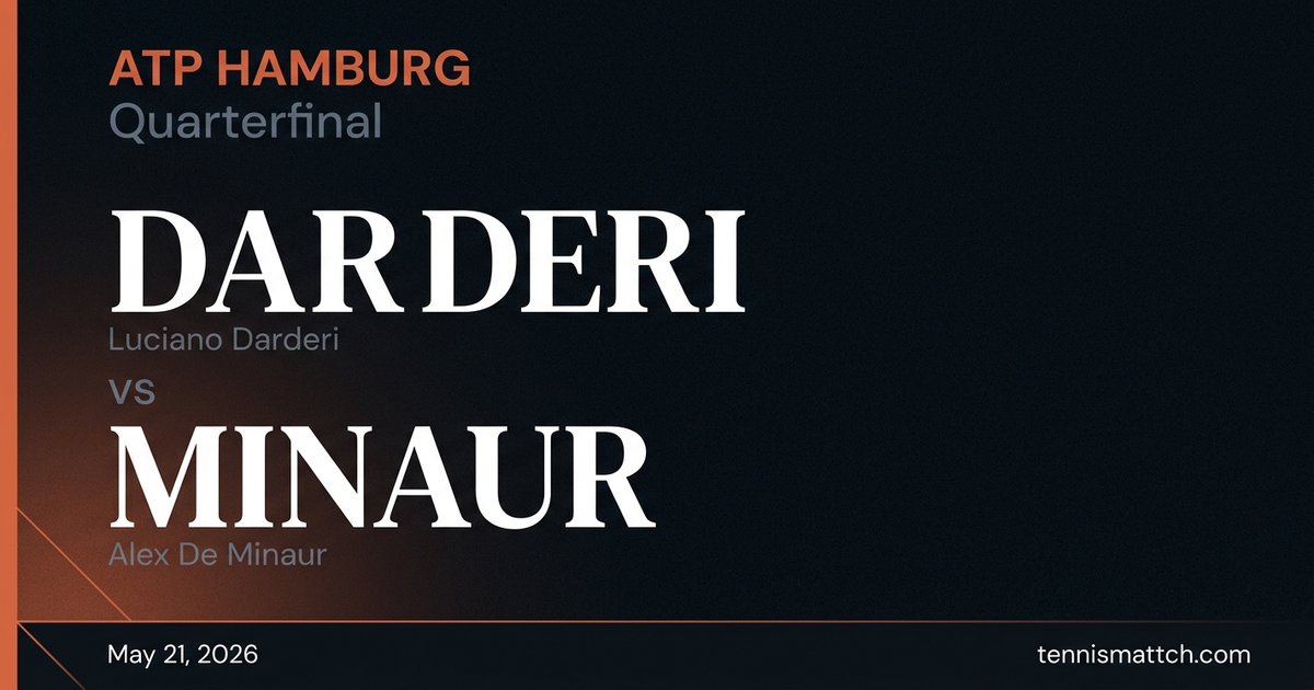Luciano Darderi vs Alex De Minaur — Hamburg 2026 Preview