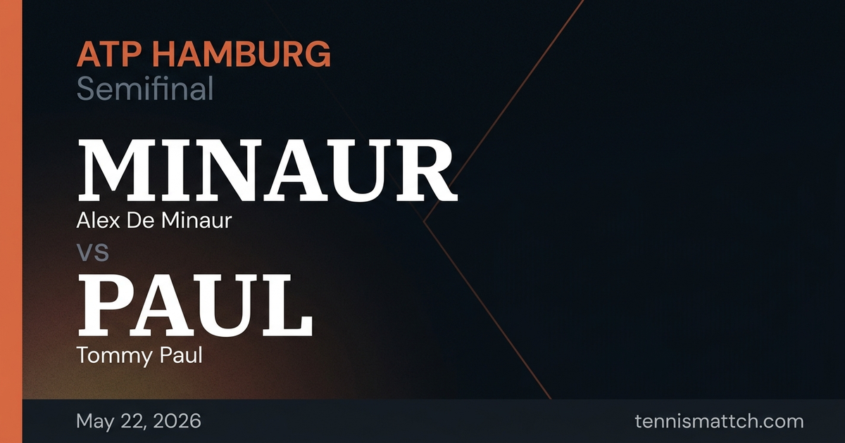 Alex De Minaur vs Tommy Paul — Hamburg 2026 Preview