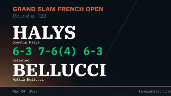 Quentin Halys vs Mattia Bellucci — French Open 2026