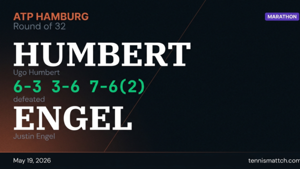 Ugo Humbert vs Justin Engel — Hamburg 2026