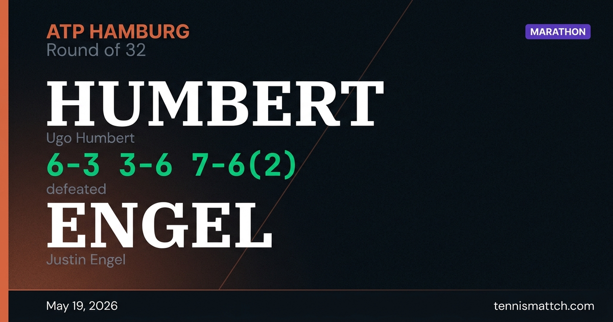 Ugo Humbert vs Justin Engel — Hamburg 2026