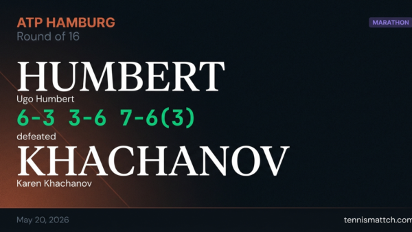 Ugo Humbert vs Karen Khachanov — Hamburg 2026
