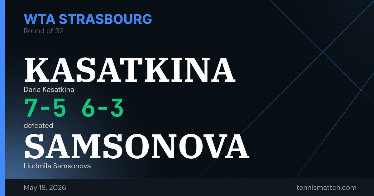 Daria Kasatkina vs Liudmila Samsonova — Strasbourg 2026