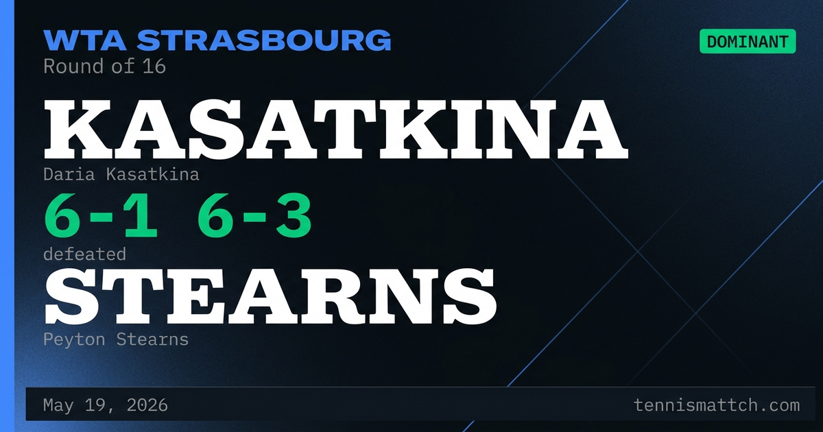 Daria Kasatkina vs Peyton Stearns — Strasbourg 2026