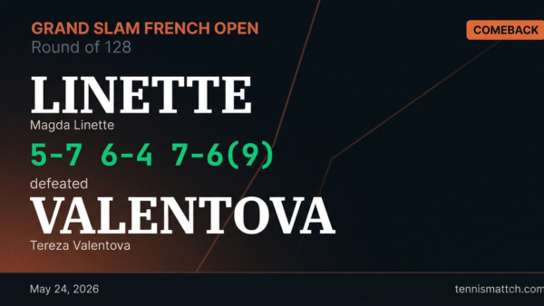 Magda Linette vs Tereza Valentova — French Open 2026