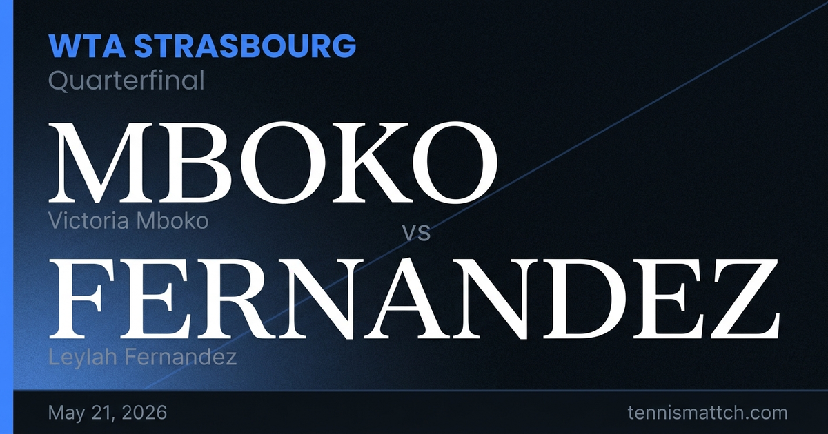 Victoria Mboko vs Leylah Fernandez — Strasbourg 2026 Preview