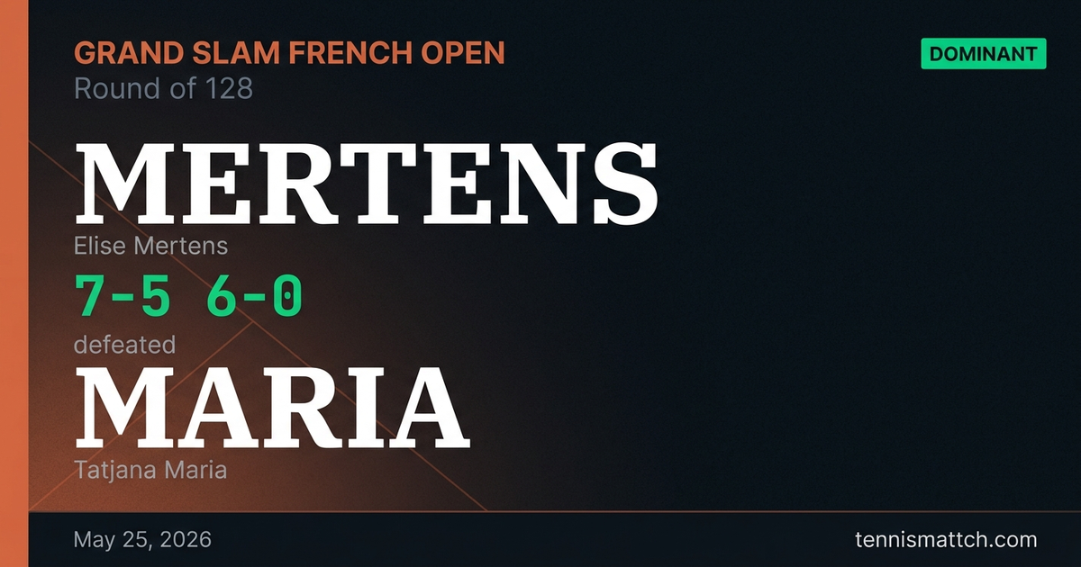 Elise Mertens vs Tatjana Maria — French Open 2026