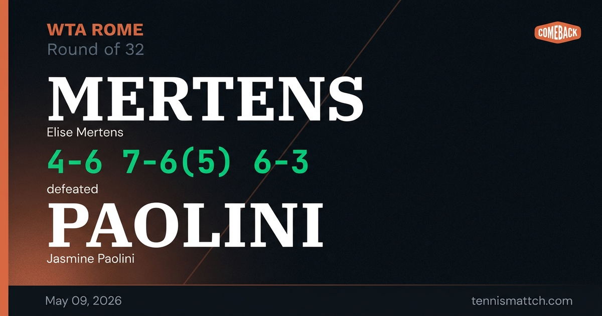 Elise Mertens vs Jasmine Paolini — Rome 2026