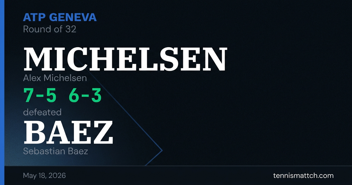 Alex Michelsen vs Sebastian Baez — Geneva 2026