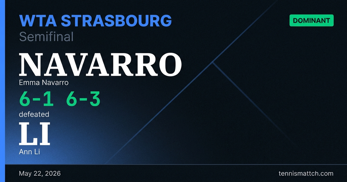 Emma Navarro vs Ann Li — Strasbourg 2026