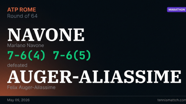 Mariano Navone vs Felix Auger-Aliassime — Rome 2026