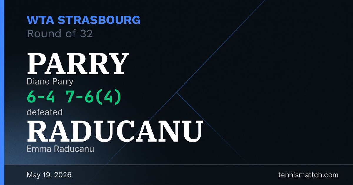 Diane Parry vs Emma Raducanu — Strasbourg 2026