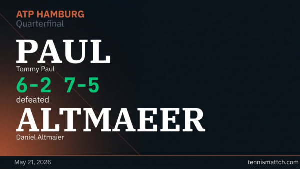 Tommy Paul vs Daniel Altmaier — Hamburg 2026