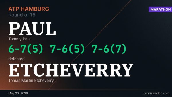 Tommy Paul vs Tomas Martin Etcheverry — Hamburg 2026