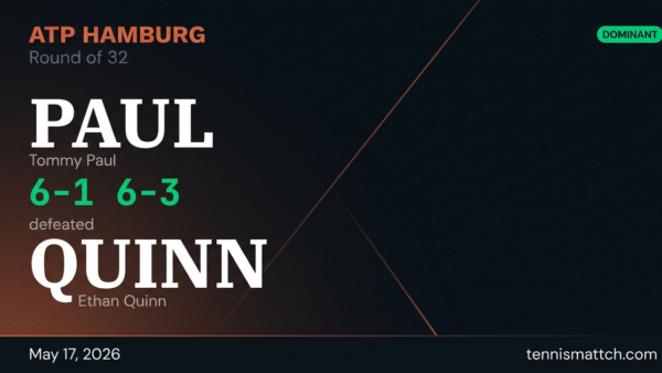 Tommy Paul vs Ethan Quinn — Hamburg 2026