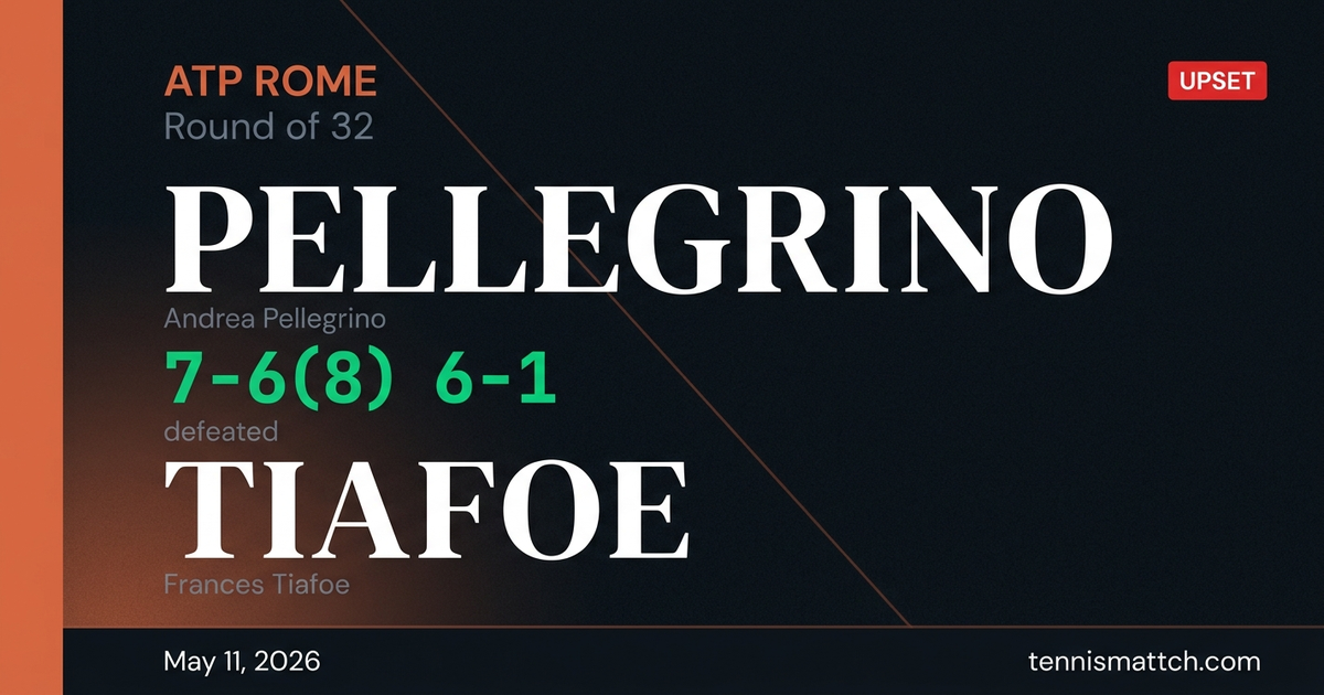 Andrea Pellegrino vs Frances Tiafoe — Rome 2026