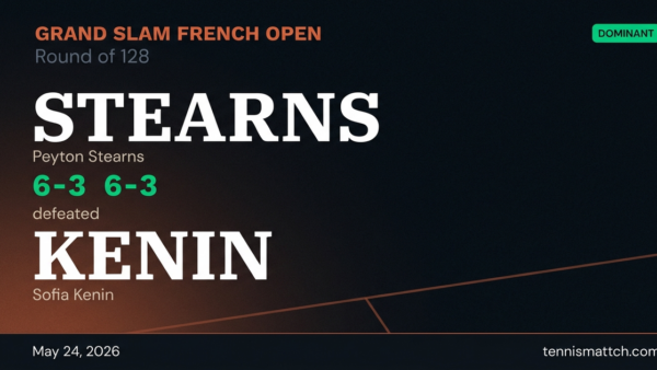 Peyton Stearns vs Sofia Kenin — French Open 2026