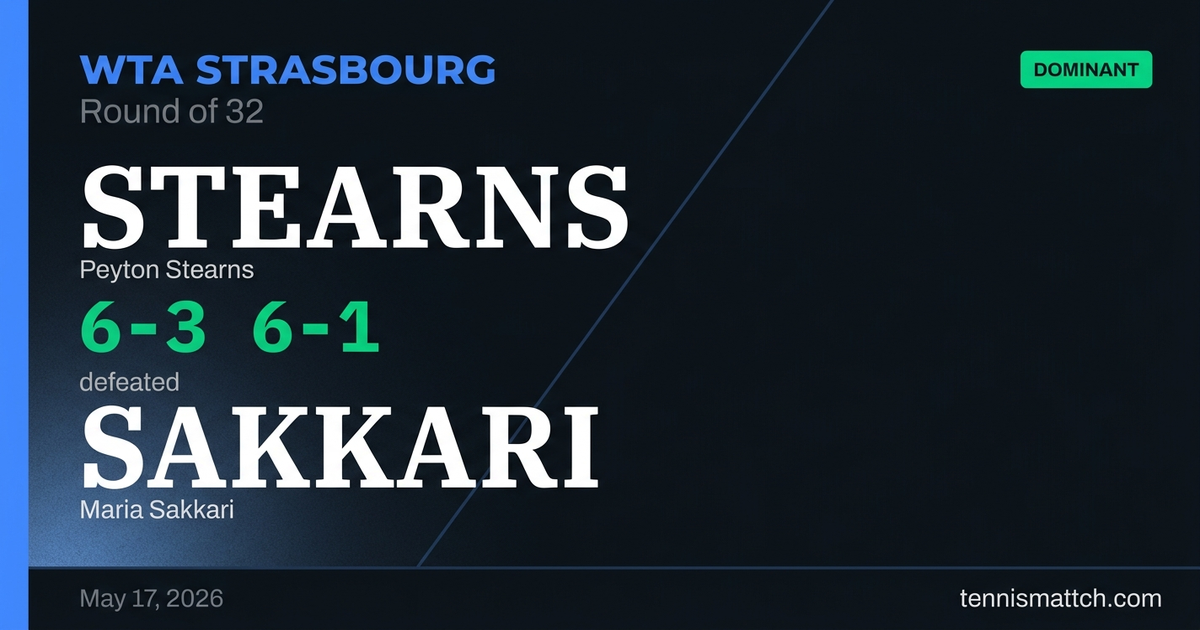 Peyton Stearns vs Maria Sakkari — Strasbourg 2026