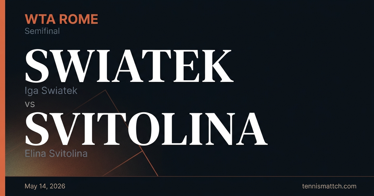 Iga Swiatek vs Elina Svitolina — Rome 2026 Preview
