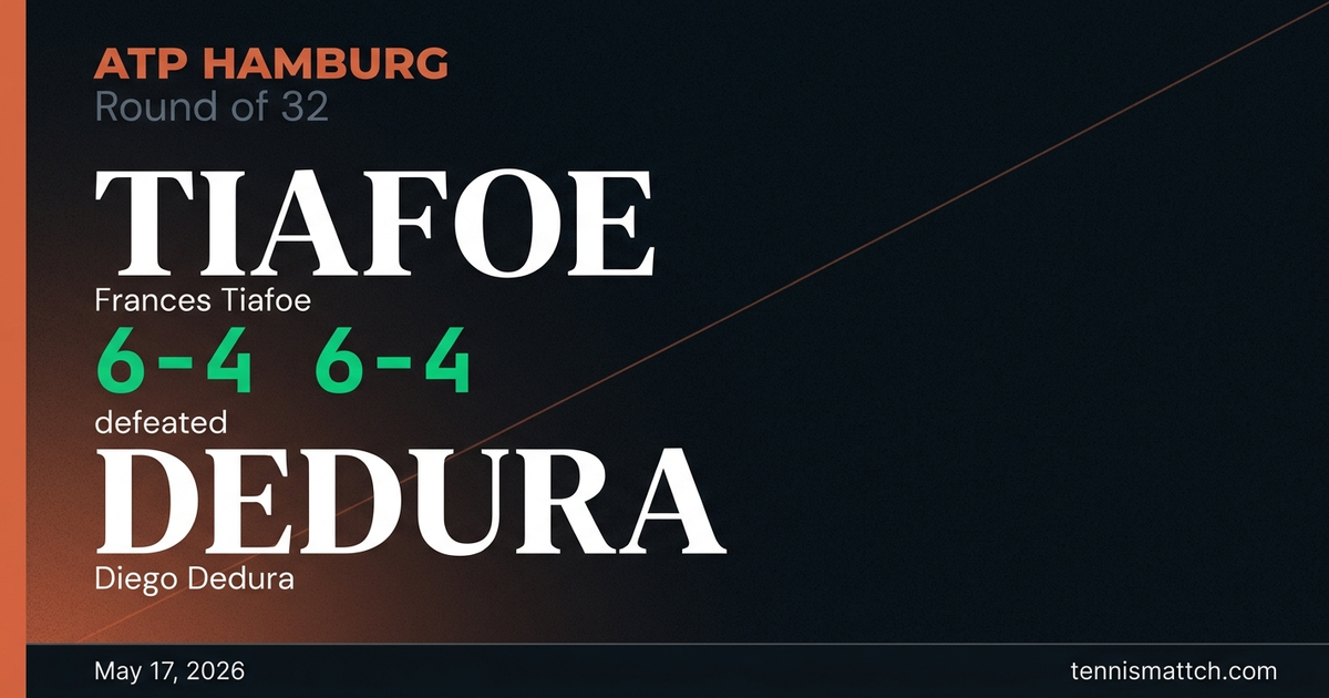 Frances Tiafoe vs Diego Dedura — Hamburg 2026